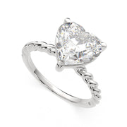Renata Heart Cut Solitaire Rope Engagement Ring Setting - Nivetta